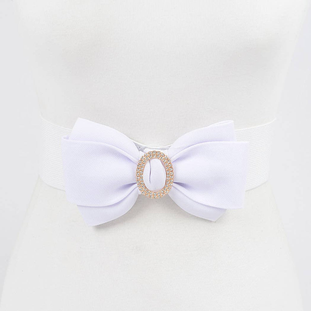 Rhinestone Bow Buckle Stretch Belt