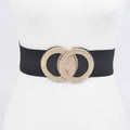 Rhinestone Buckle Plus Size Elastic Belt