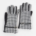 * Houndstooth Print Gloves