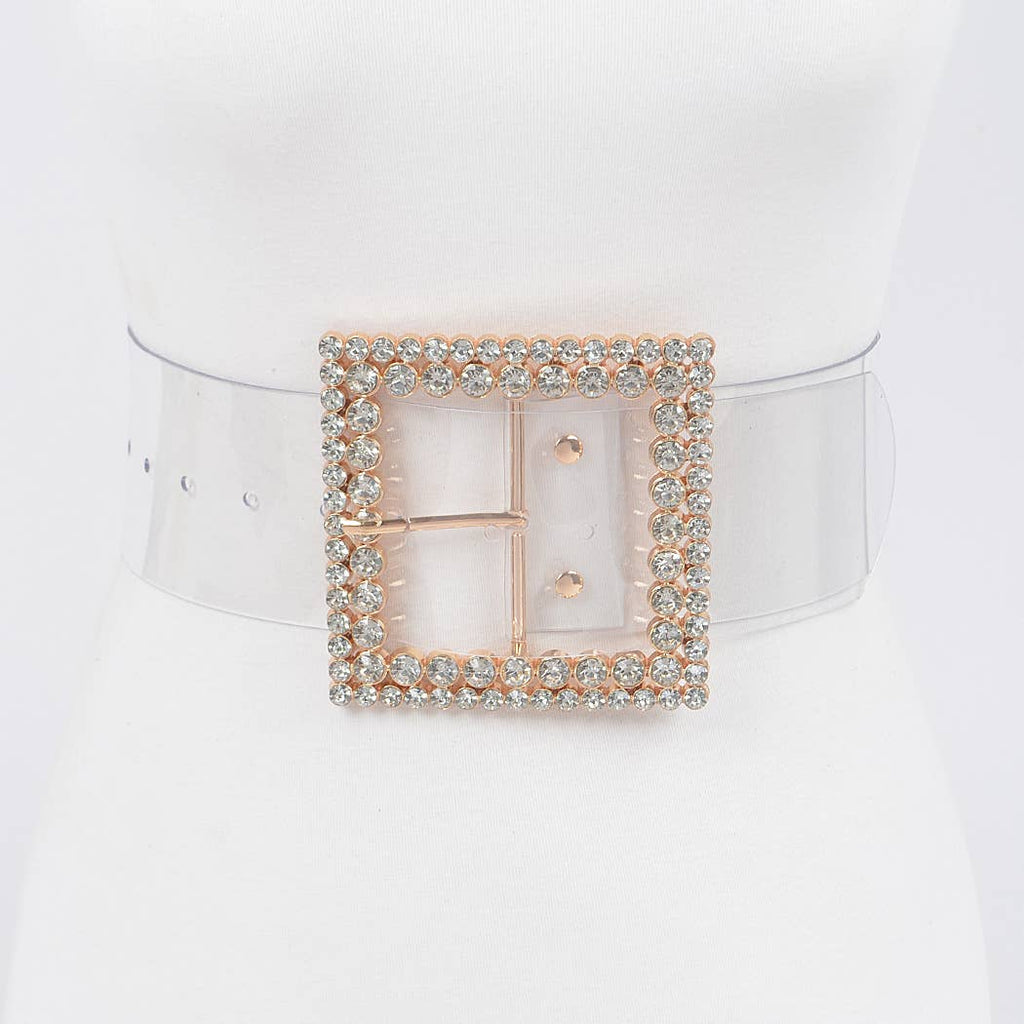 Multi Rhinestone Buckle Clear Plus Size Belt