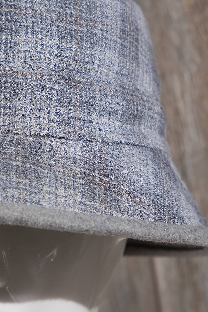 Reversible Plaid Print Bucket Hat