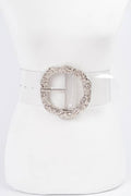 Big Vintage Round Metal Buckle Clear Plus Size Belt