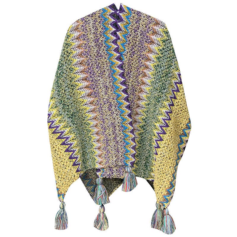 Western Colorful Pop stripe Crochet Cardigan kimono shawl