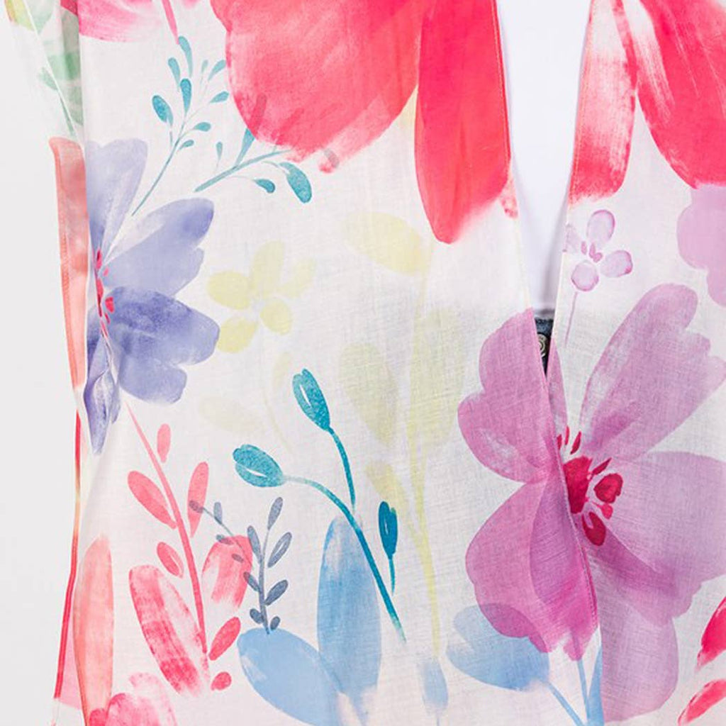 WATERCOLOR FLOWER PRINT KIMONO.