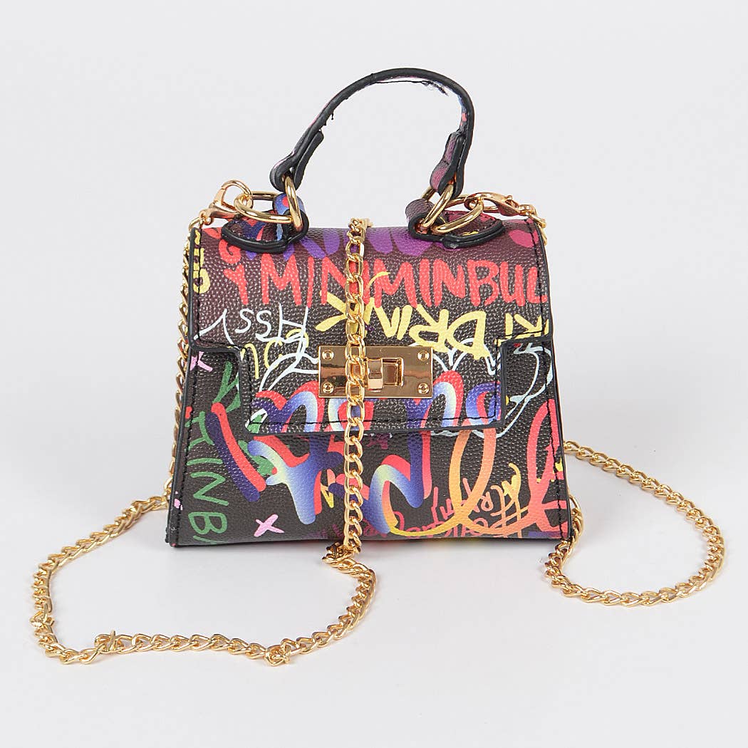 Multi Graffiti Mini Handle Bag