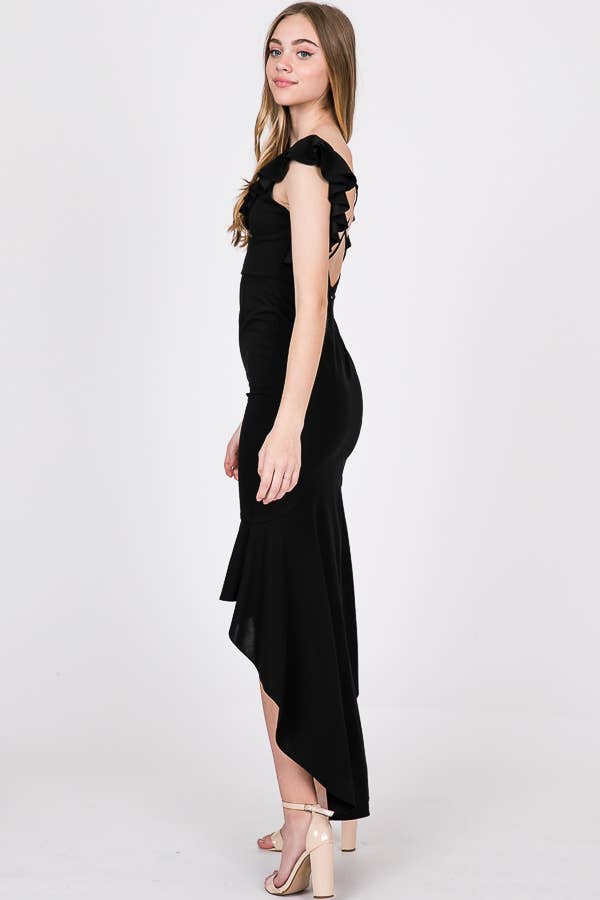 Casual Hi-Low Fishtail Midi Dress for Women 5004IMD