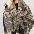 Aztec Pattern Fringe Ruana