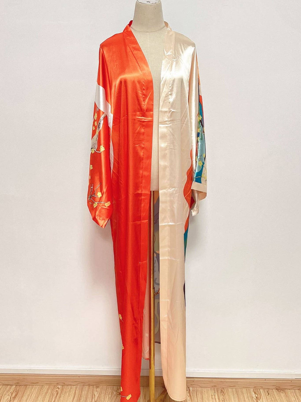 Satin Boho Floral Printed Kimono Cardigan 14 Colors