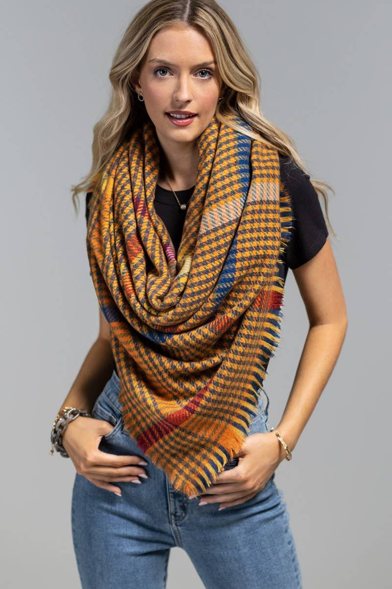 Windowpane Plaid Square Scarf