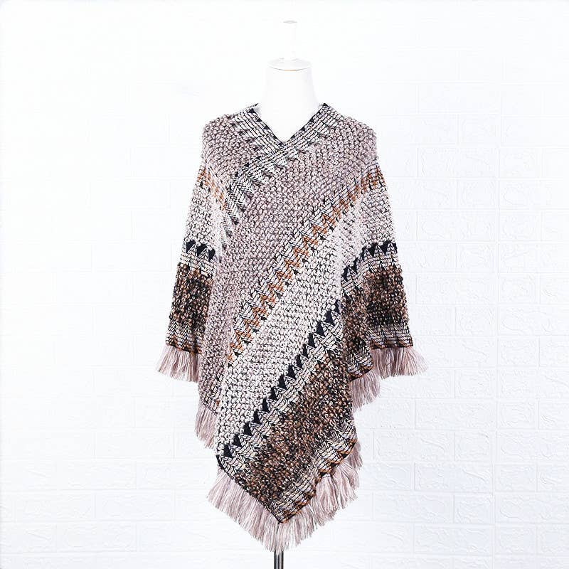 Western Colorful Crochet Patterned kimono shawl