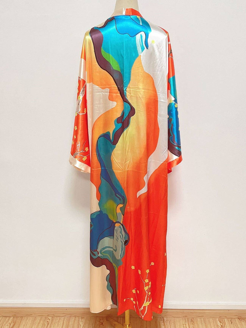 Satin Boho Floral Printed Kimono Cardigan 14 Colors