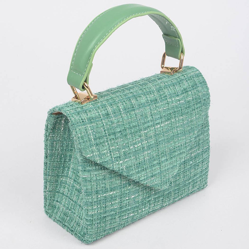 Tweed Top Handle Bag
