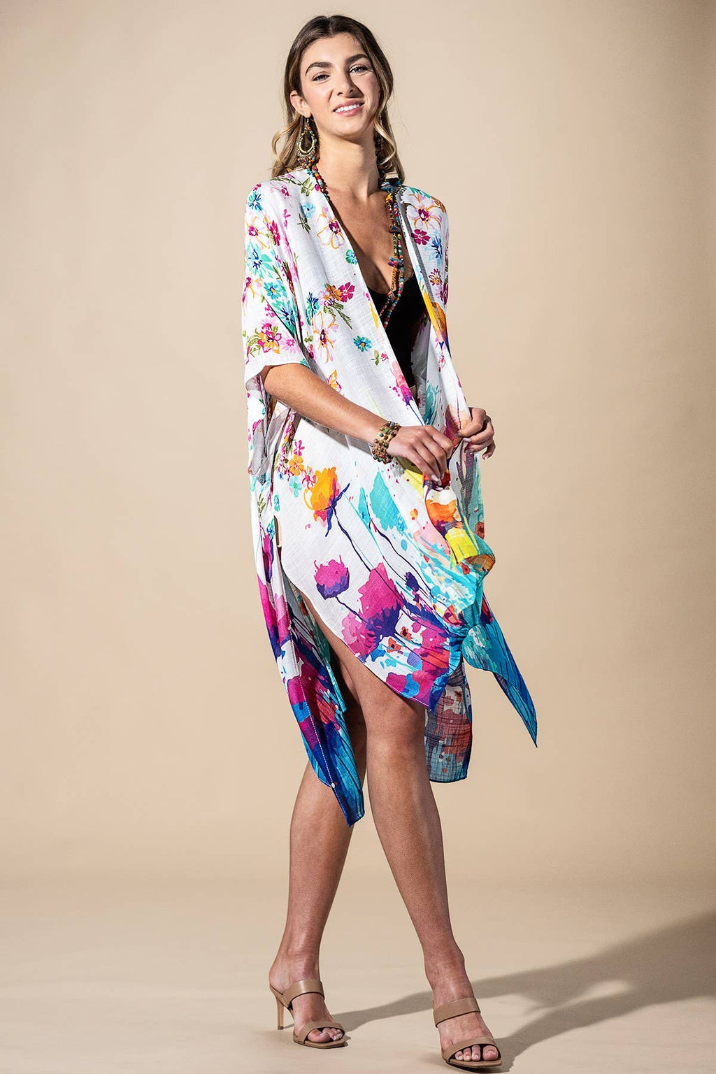 Wildflower Splash Viscose Kimono