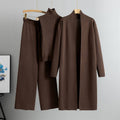 Knitted Vest, Cardigan, And Pants Set