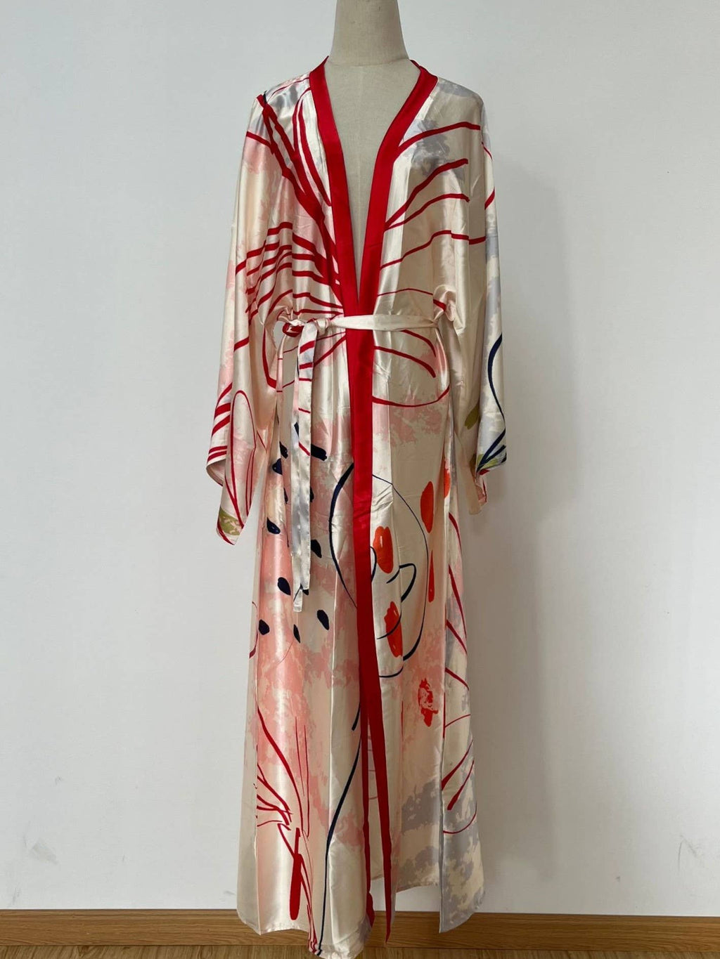 Satin Ethnic Multi Floral Printed Kimono 10 Colors