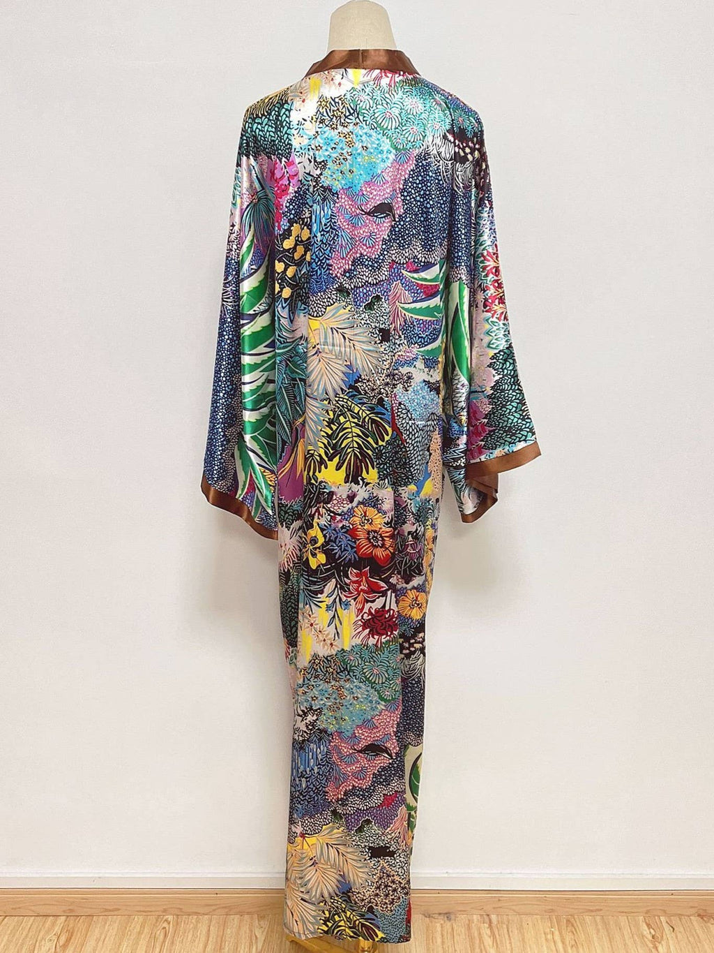 Satin Boho Floral Printed Kimono Cardigan 14 Colors