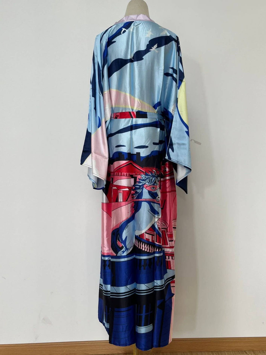Satin Ethnic Multi Floral Printed Kimono 10 Colors