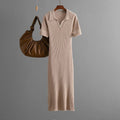Colorblock Polo Knit Dress