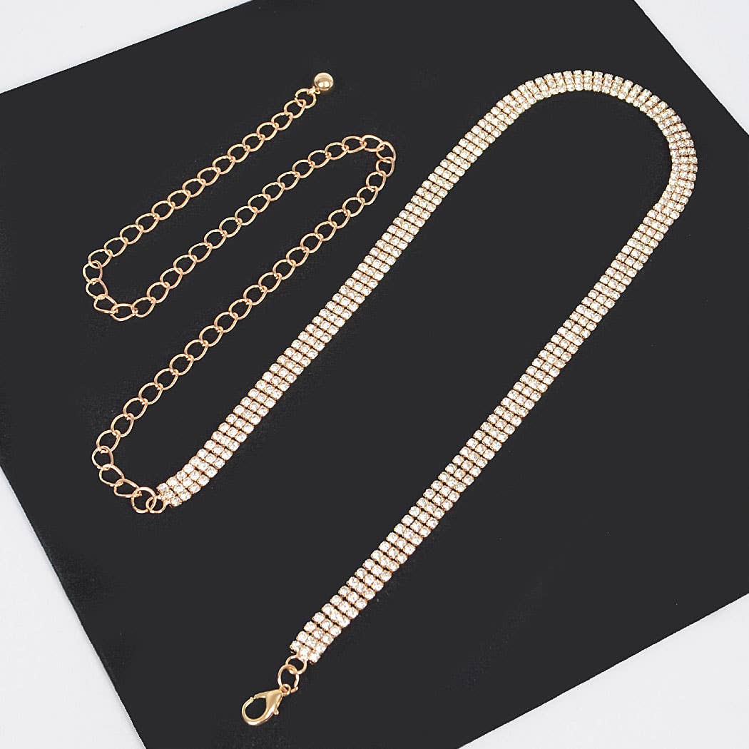 Rhinestone Plus Size Chain Belt