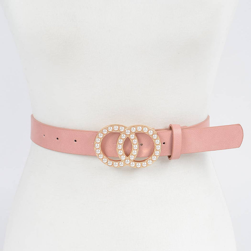 Double Loop Pearl Buckle Belt