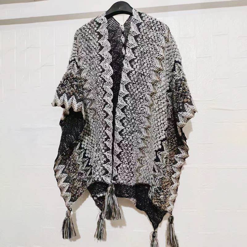 Western Colorful Pop stripe Crochet Cardigan kimono shawl
