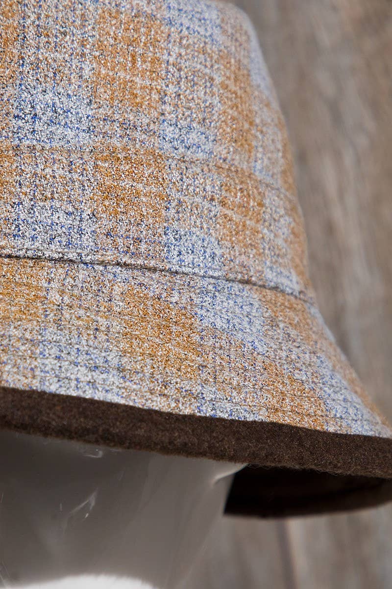 Reversible Plaid Print Bucket Hat