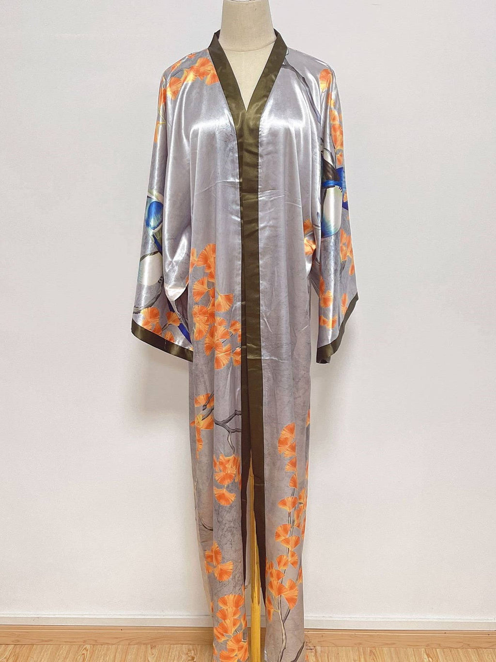 Satin Boho Floral Printed Kimono Cardigan 14 Colors