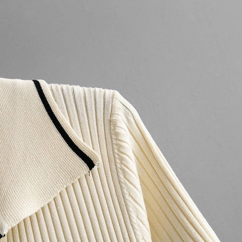 Colorblock Polo Knit Dress