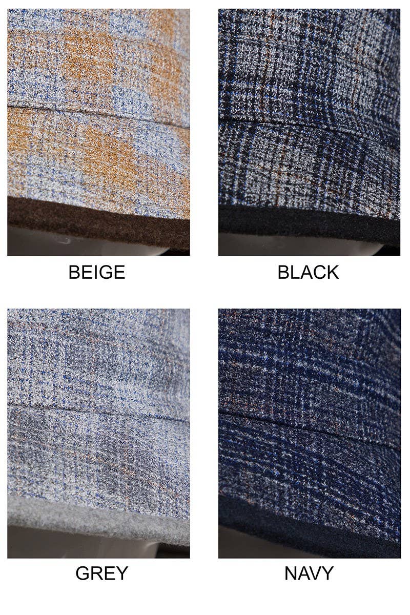 Reversible Plaid Print Bucket Hat