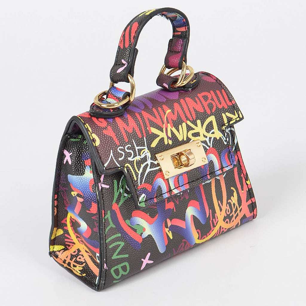 Multi Graffiti Mini Handle Bag