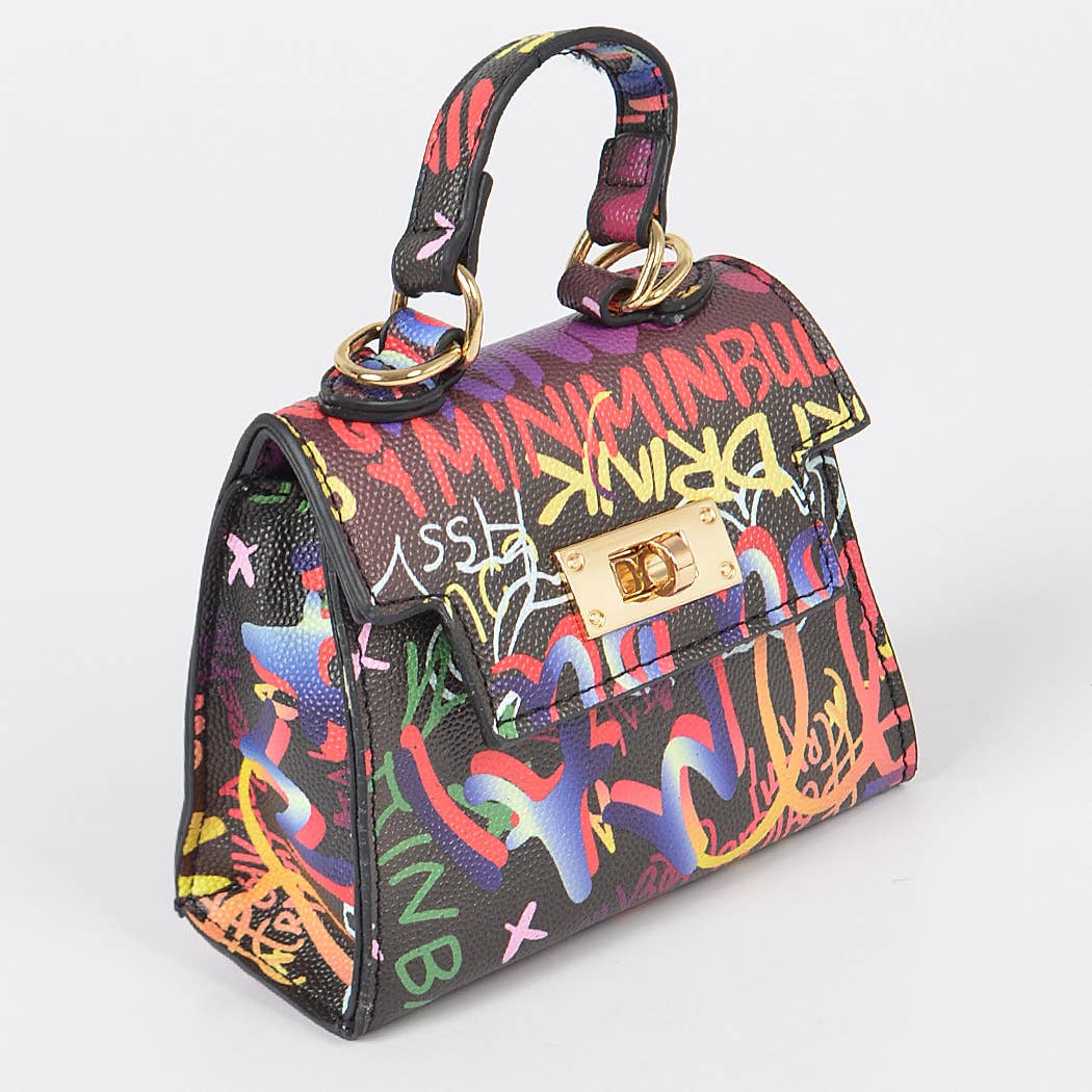 Multi Graffiti Mini Handle Bag