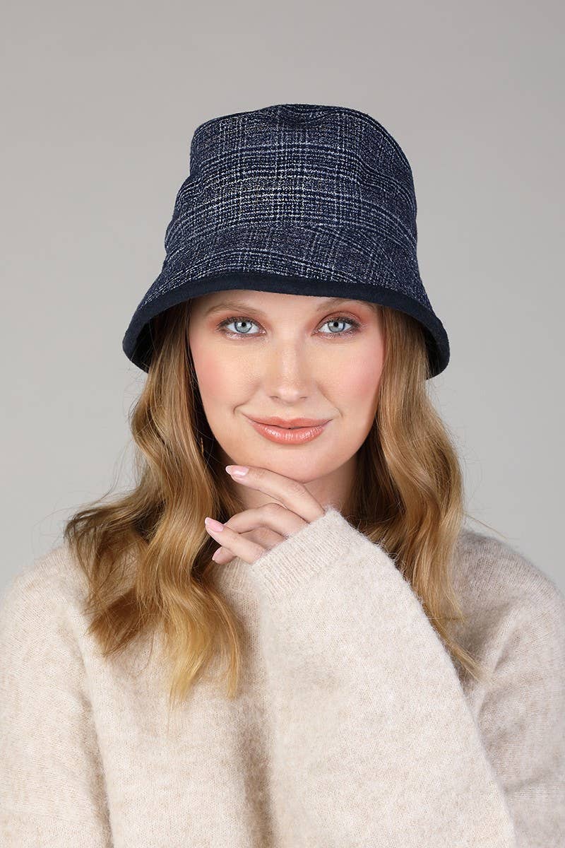 Reversible Plaid Print Bucket Hat