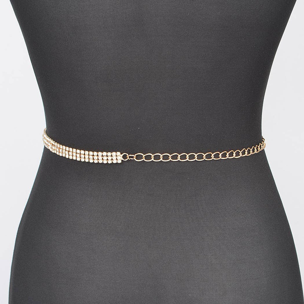 Rhinestone Plus Size Chain Belt