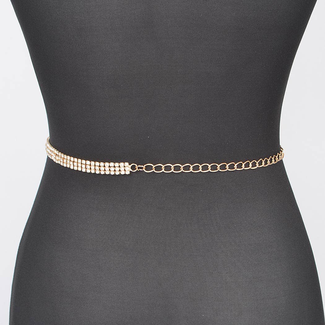 Rhinestone Plus Size Chain Belt