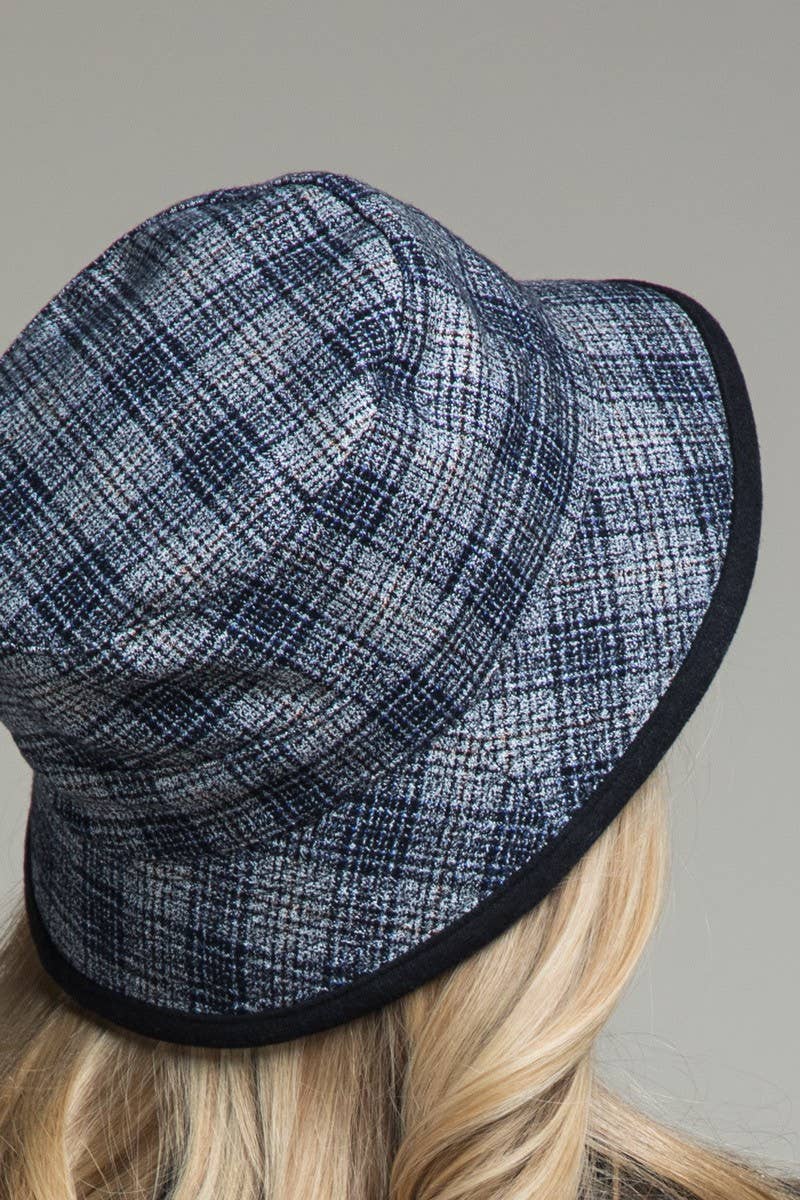 Reversible Plaid Print Bucket Hat