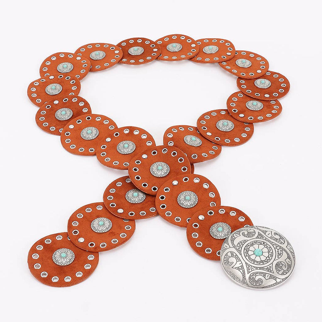 Faux Suede Disc Plus Size Belt