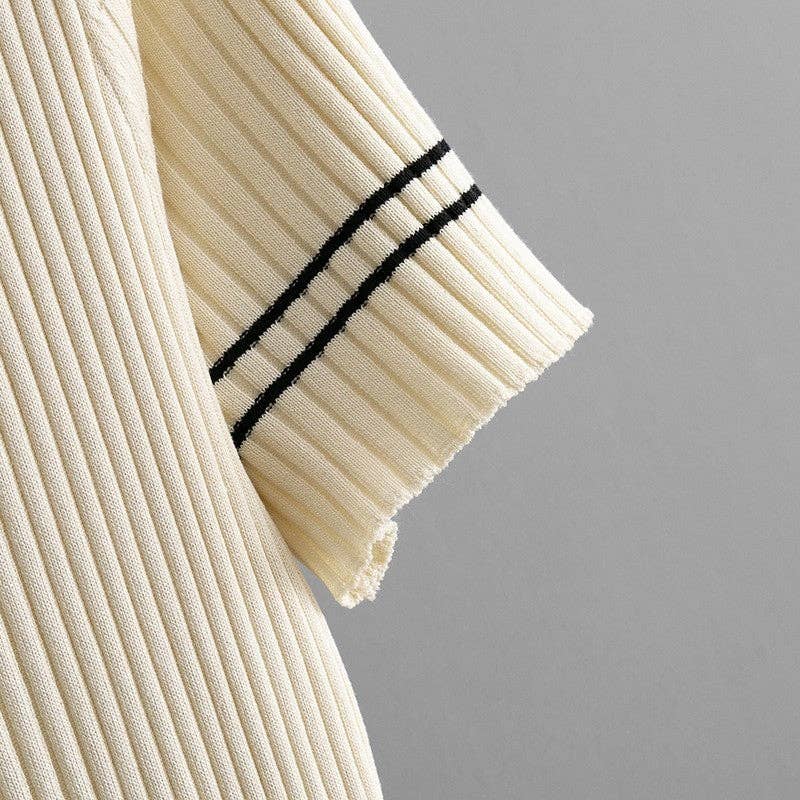 Colorblock Polo Knit Dress