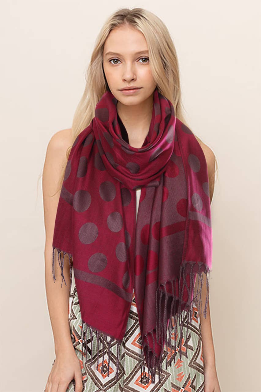 Polka Dot Pattern Pashmina Scarf