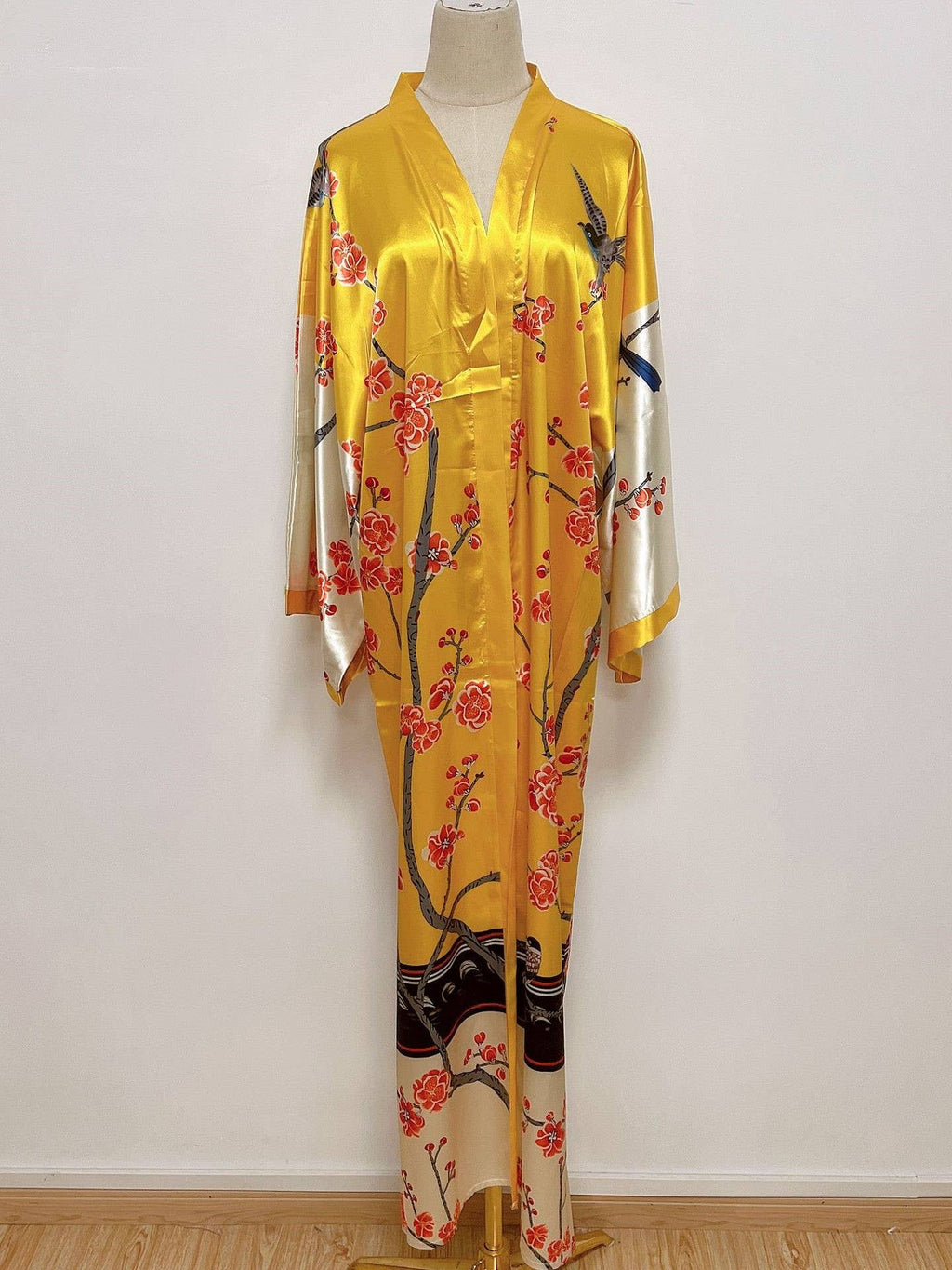 Satin Boho Floral Printed Kimono Cardigan 14 Colors