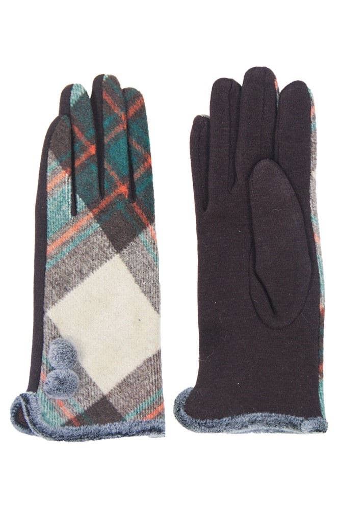 Plaid and Check Smart Touch Gloves