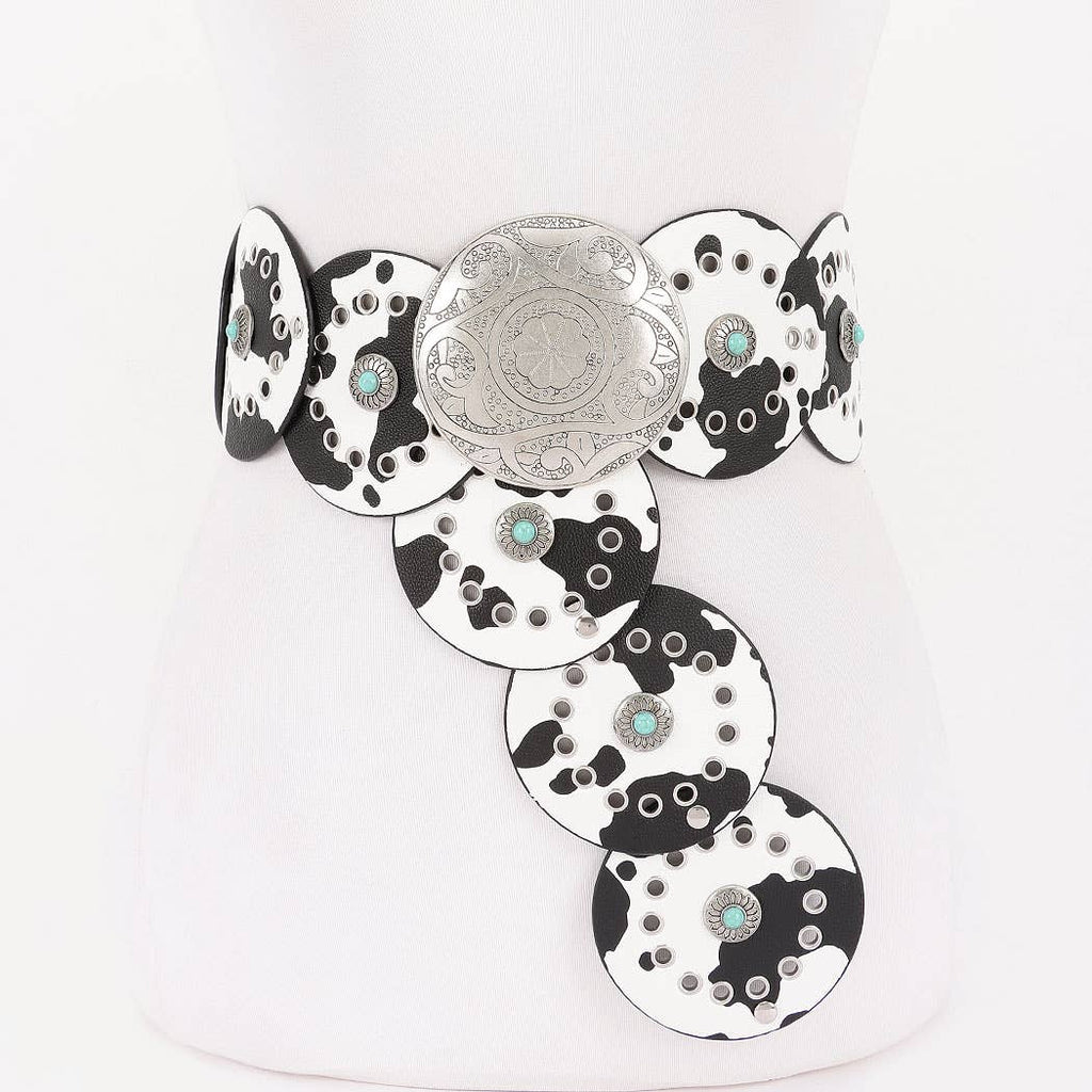 Faux Leather Disc Belt