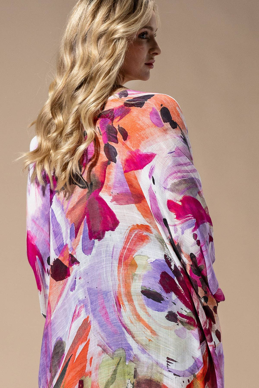 Watercolor Multi Viscose Kimono