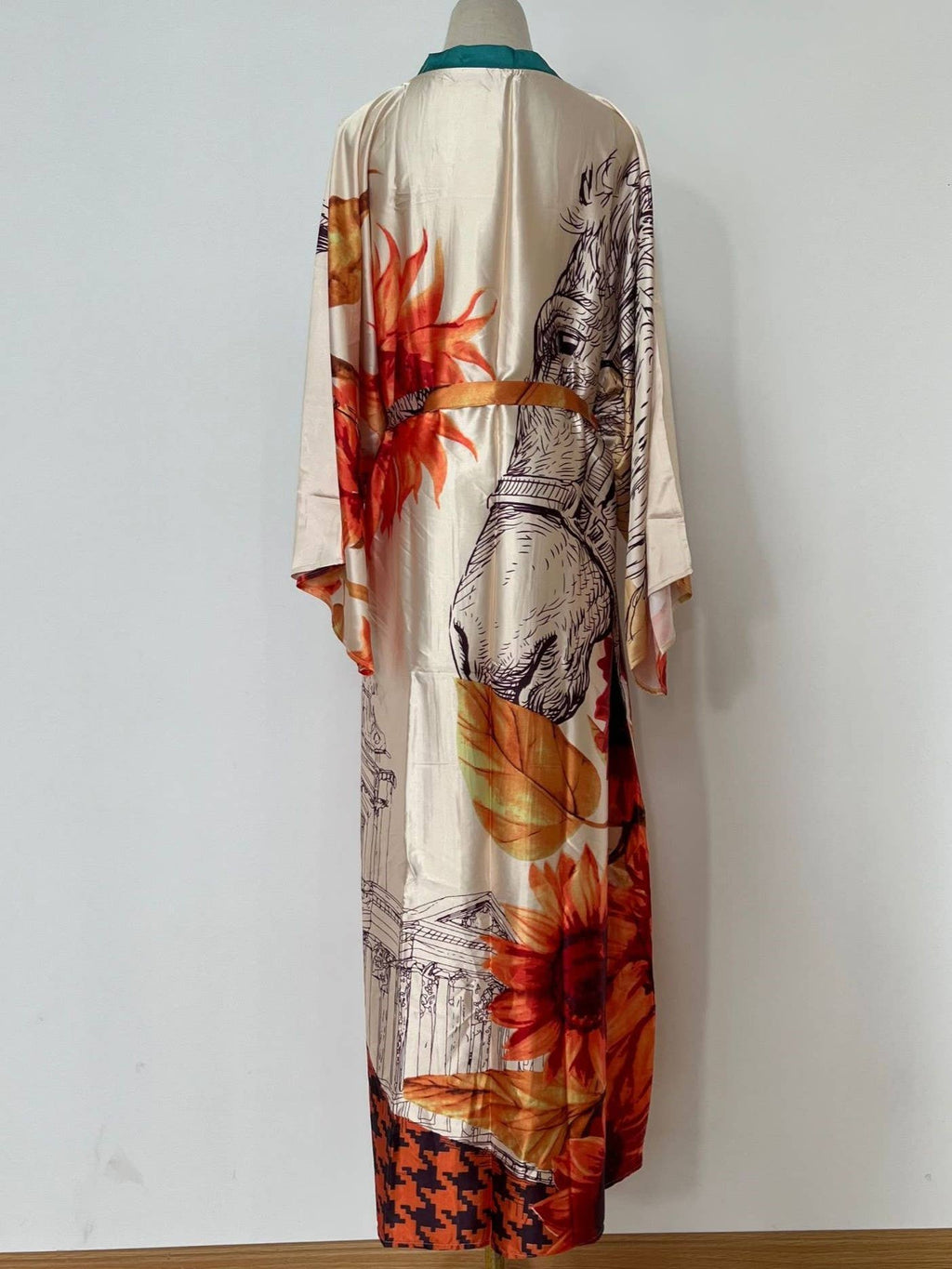 Satin Ethnic Multi Floral Printed Kimono 10 Colors