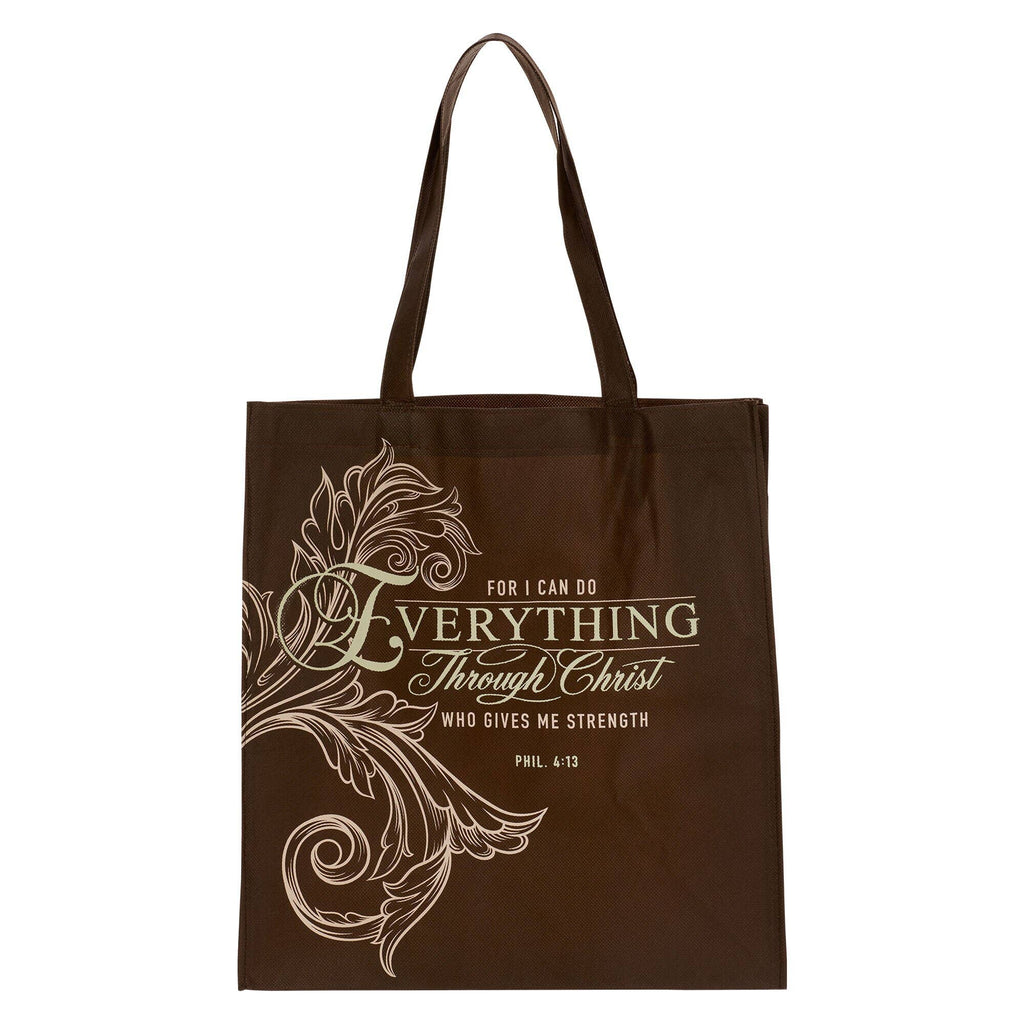 Tote Brown Everything Through Christ Phil. 4:13