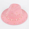 Fedora Hat W/pearls And Metal