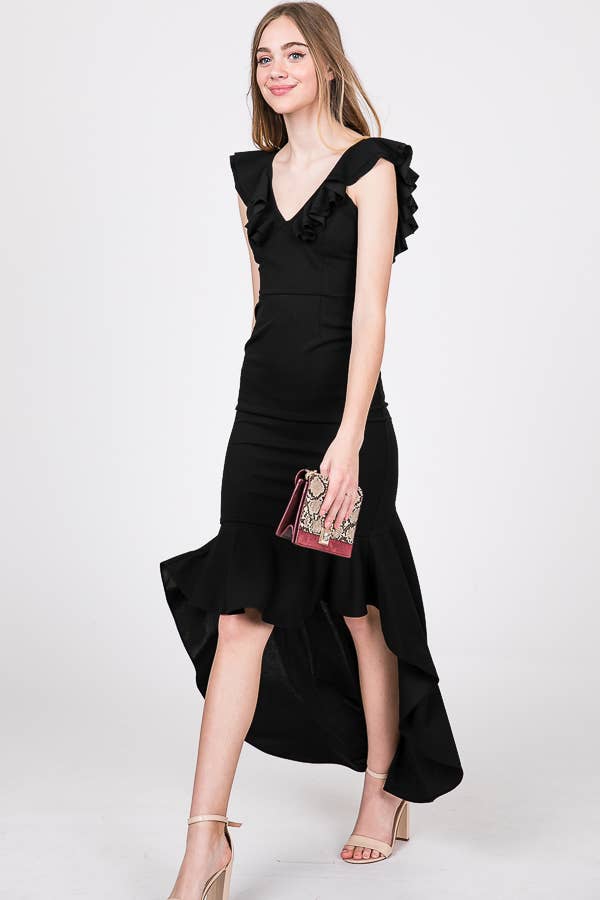 Casual Hi-Low Fishtail Midi Dress for Women 5004IMD