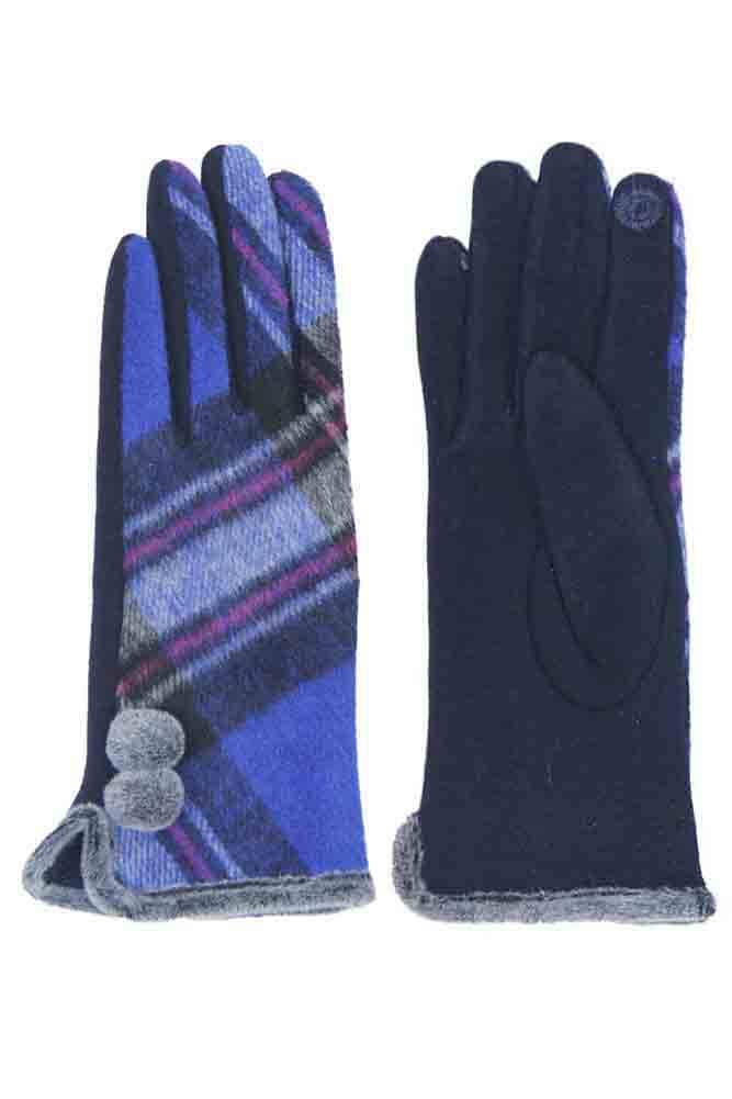 Plaid and Check Smart Touch Gloves