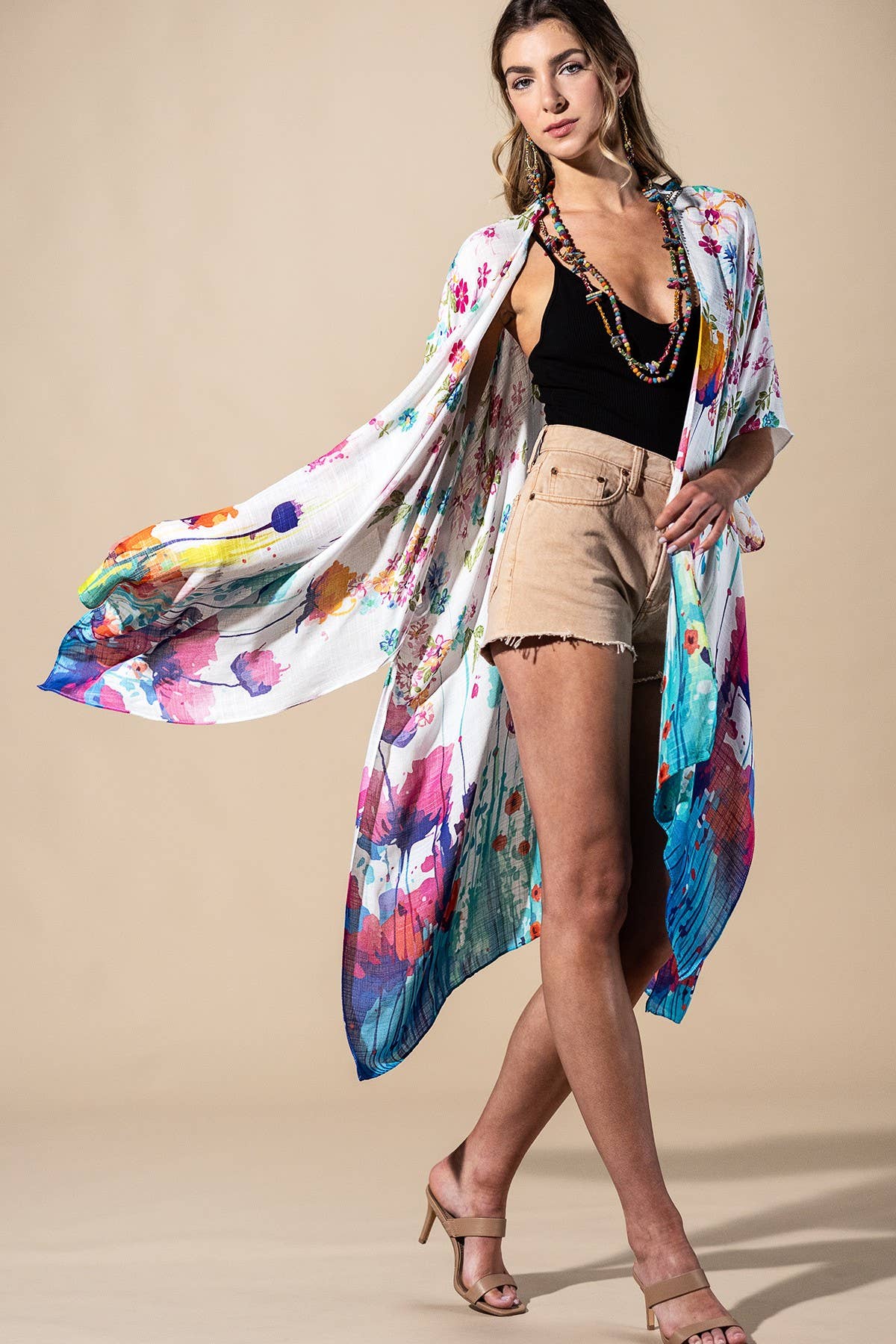 Wildflower Splash Viscose Kimono