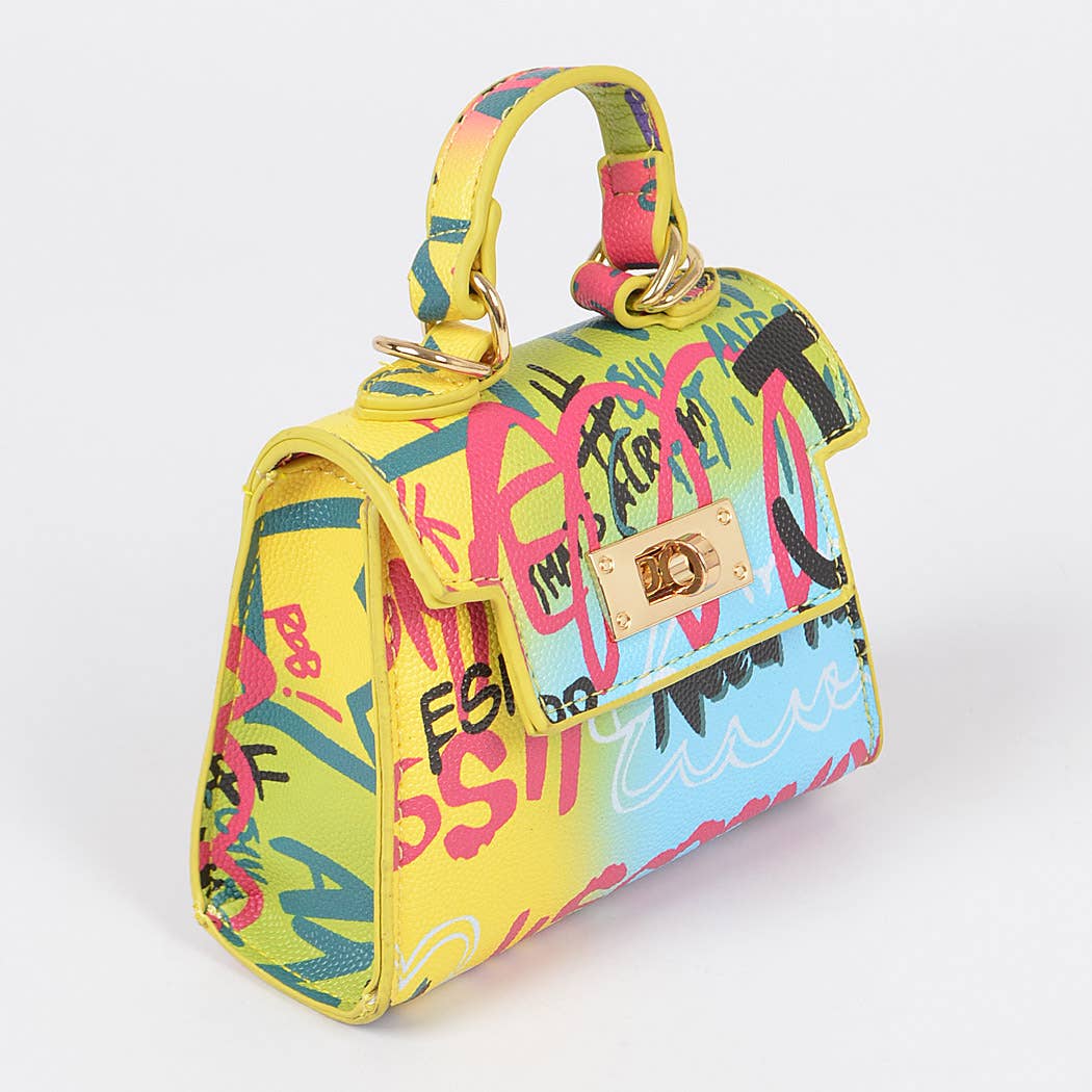 Multi Graffiti Mini Handle Bag