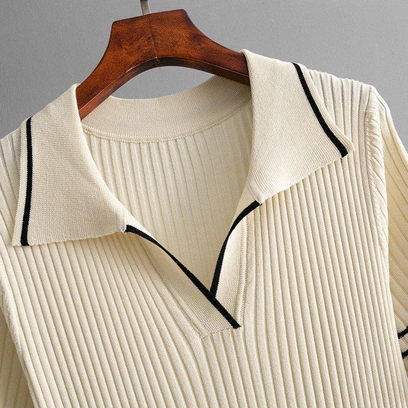 Colorblock Polo Knit Dress